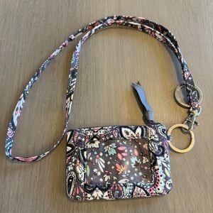 Vera Bradley Floral Lanyard/Zip ID Pouch‎